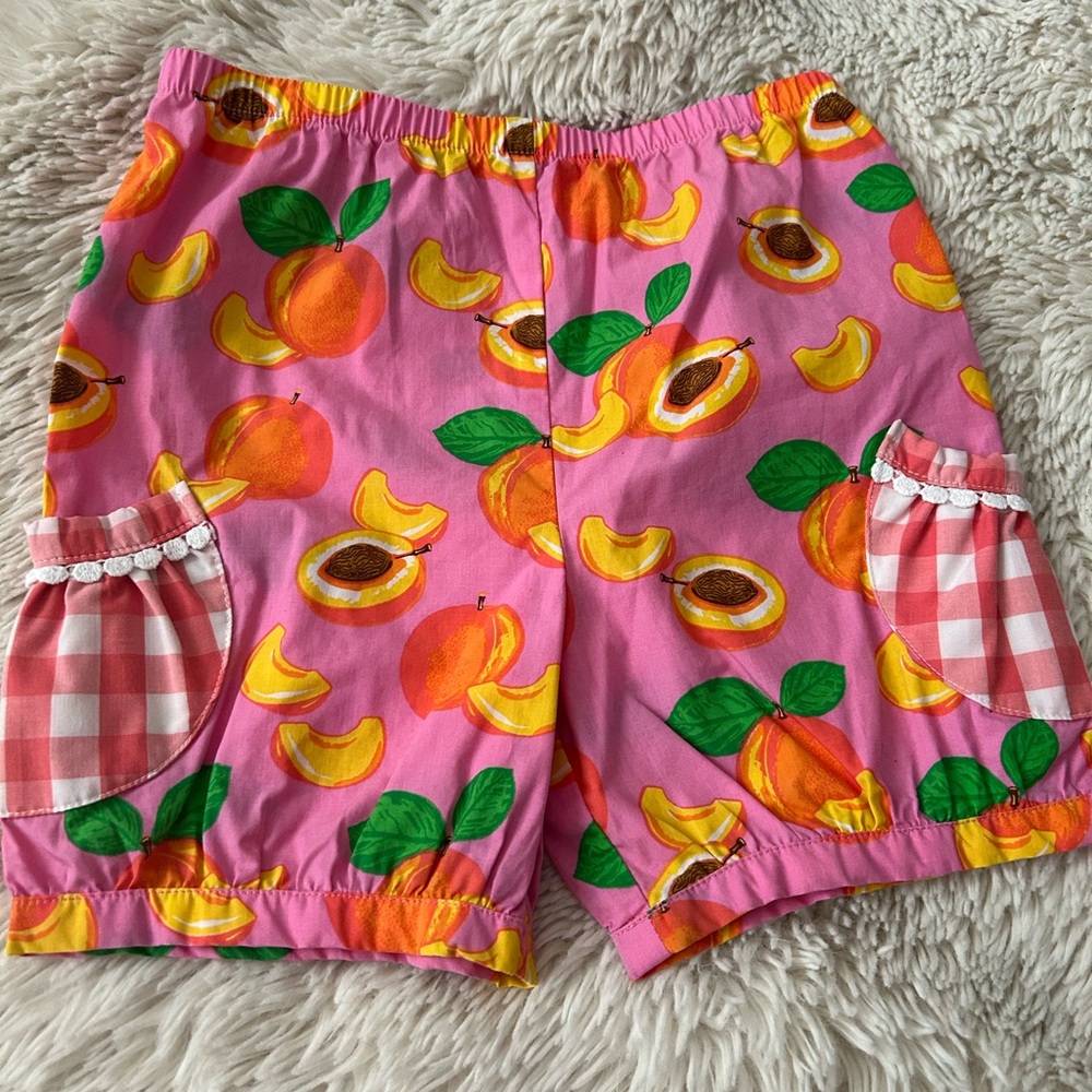 Eleanor Rose Pink Peach Print Kids Shorts